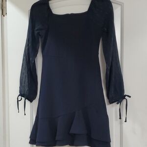 Rare Editions Navy Long Sleeve Dress